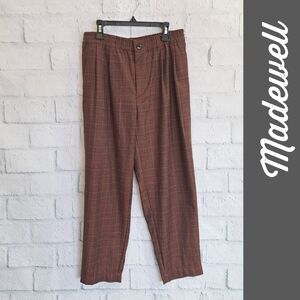 Madewell Brown Plaid Wide Leg Pants